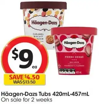 Coles Häagen-Dazs Tubs 420mL-457mL offer