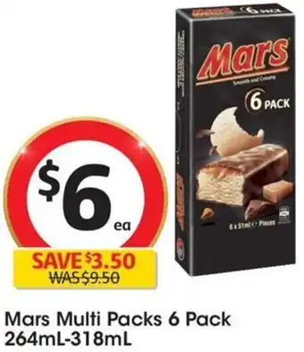 Coles Mars Multi Packs 6 Pack 264mL-318mL offer