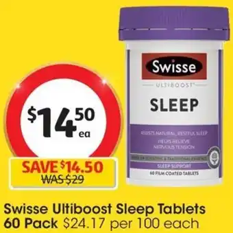 Coles Swisse Ultiboost Sleep Tablets 60 Pack offer