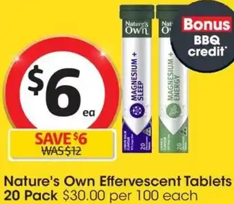 Coles Nature's Own Effervescent Tablets 20 Pack offer