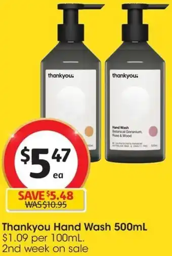 Coles Thankyou Hand Wash 500mL offer
