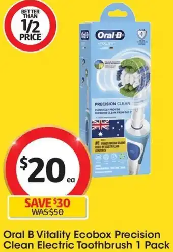 Coles Oral B Vitality Ecobox Precision Clean Electric Toothbrush 1 Pack offer