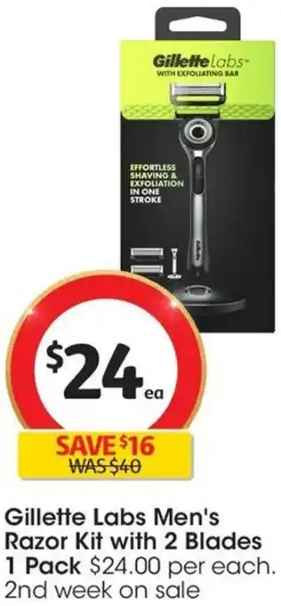 Coles Gillette Labs Men's Razor Kit with 2 Blades 1 Pack offer
