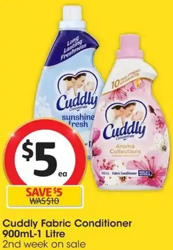 Coles Cuddly Fabric Conditioner 900mL-1 Litre offer