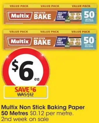 Multix Non Stick Baking Paper 50 Metres