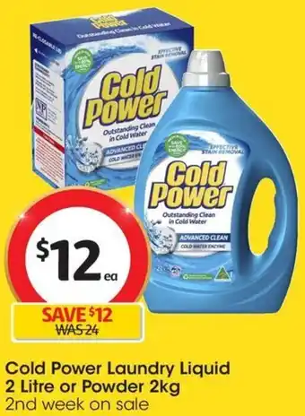 Cold Power Laundry Liquid 2 Litre or Powder 2kg