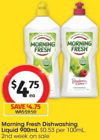 Coles Morning Fresh Dishwashing Liquid 900mL offer