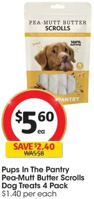 Pups In The Pantry Pea-Mutt Butter Scrolls Dog Treats 4 Pack