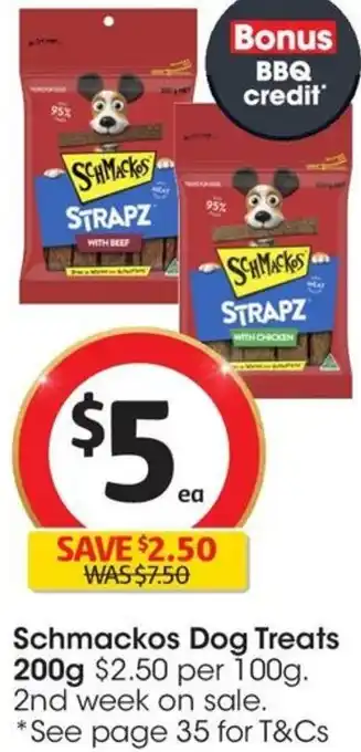 Coles Schmackos Dog Treats 200g offer