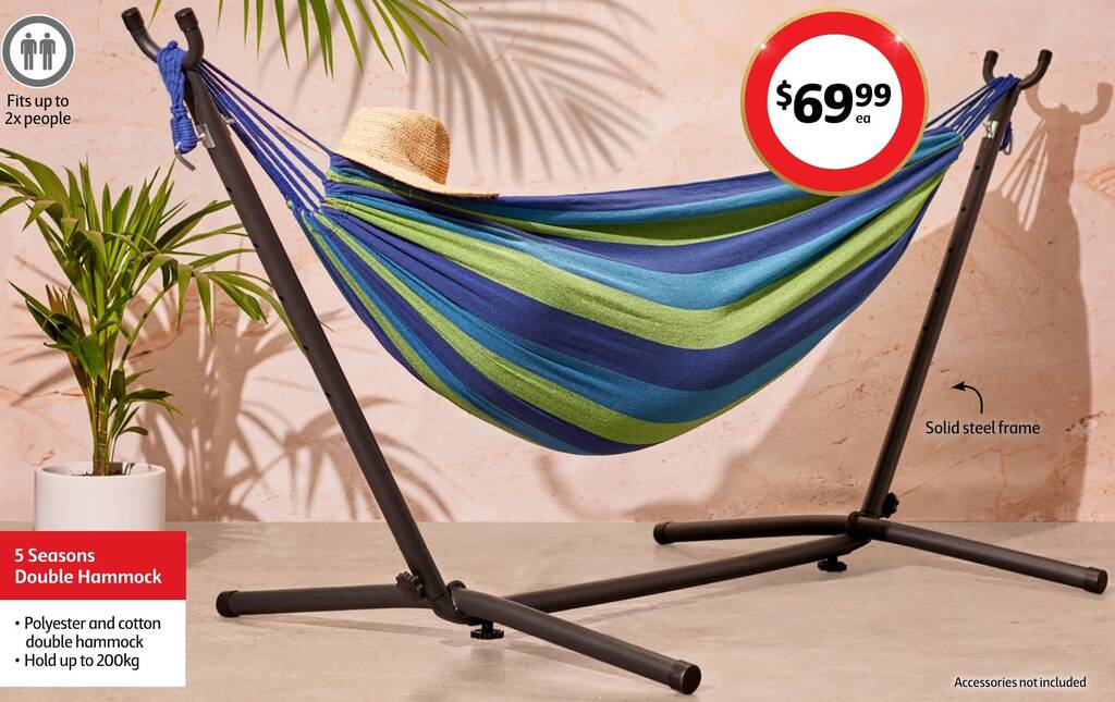 5 Seasons Double Hammock offer at Coles