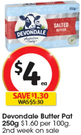 Coles Devondale Butter Pat 250g offer