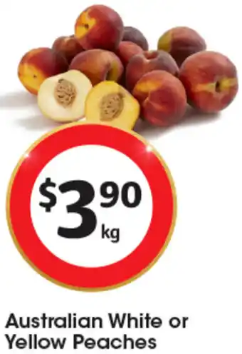 Coles Australian White or Yellow Peaches offer