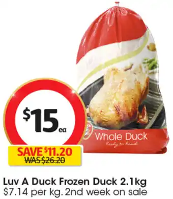 Coles Luv A Duck Frozen Duck 2.1kg offer