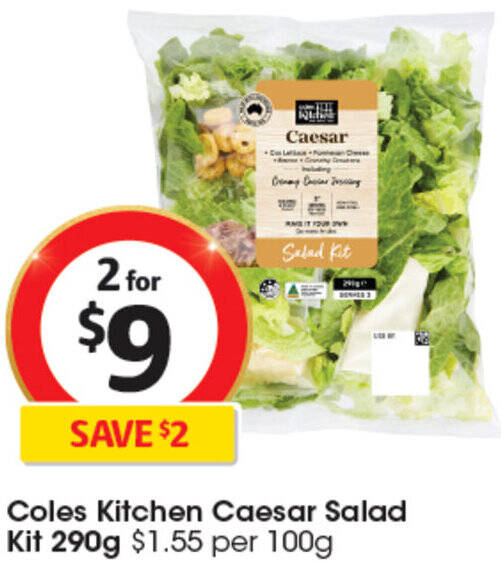 Coles Kitchen Caesar Salad Kit 290g offer at Coles