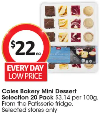 Coles Coles Bakery Mini Dessert Selection 20 Pack offer