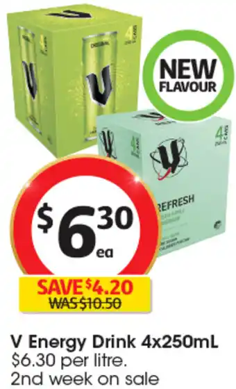 Coles V Energy Drink 4x250mL offer