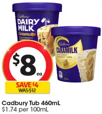 Coles Cadbury Tub 460mL offer