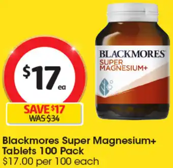 Coles Blackmores Super Magnesium+ Tablets 100 Pack offer