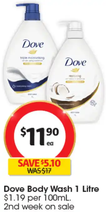 Coles Dove Body Wash 1 Litre offer