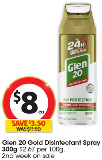 Coles Glen 20 Gold Disinfectant Spray 300g offer