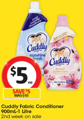 Coles Cuddly Fabric Conditioner 900mL-1 Litre offer
