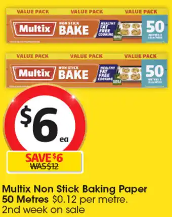 Coles Multix Non Stick Baking Paper 50 Metres offer