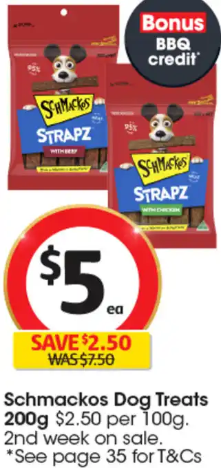 Coles Schmackos Dog Treats 200g offer