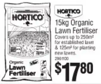 Bunnings Organic Lawn Fertiliser 15kg offer