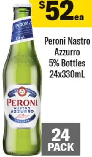 Coles Peroni Nastro Azzurro 5% Bottles 24x330mL offer