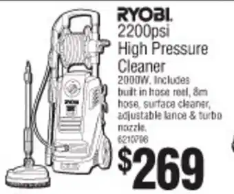 Bunnings Ryobi 2200psi High Pressure Cleaner 2000W offer