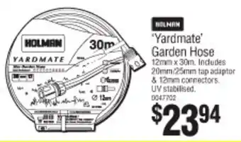 Bunnings 'Yardmate' Garden Hose 12mm x 30m offer