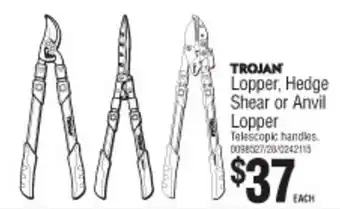 Bunnings Trojan Lopper, Hedge Shear or Anvil Lopper offer