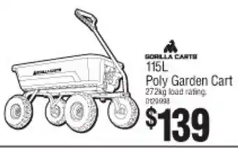 Bunnings Poly Garden Cart 272kg 115L offer