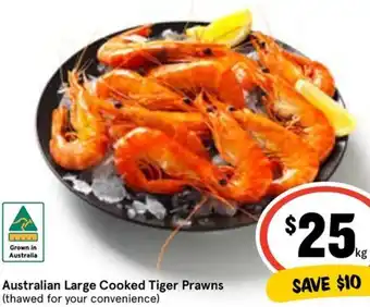 IGA Australian Large Cooked Tiger Prawns offer