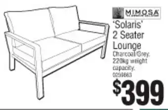 Bunnings Mimosa 'Solaris' 2 Seater Lounge 220kg offer