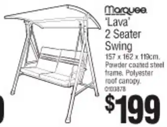 Lava 2 Seater Swing 157 x 162 x 119cm offer at Bunnings