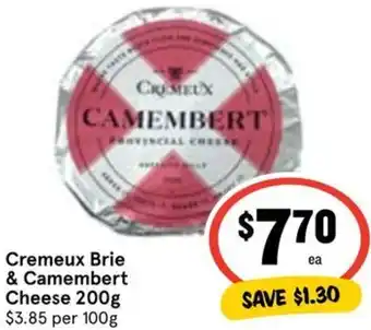 IGA Cremeux Brie & Camembert Cheese 200g offer