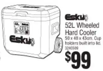 Esky Wheeled Hard Cooler 52L