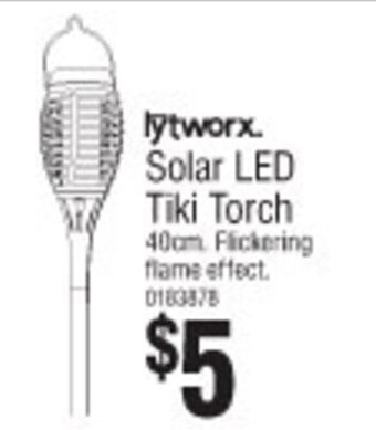 Bunnings Solar LED Tiki Torch 40cm offer