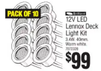 Bunnings LED Lennox Deck Light Kit 12V 40mm offer