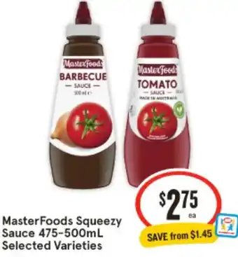 IGA MasterFoods Squeezy Sauce 475-500mL offer
