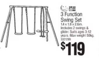 Bunnings 3 Function Swing Set offer
