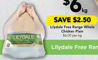 Drakes Lilydale Free Range Whole Chicken Plain offer