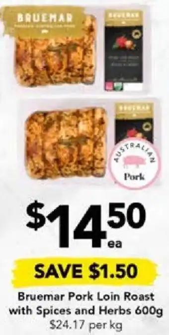Drakes Bruemar Pork Loin Roast with Spices and Herbs 600g offer