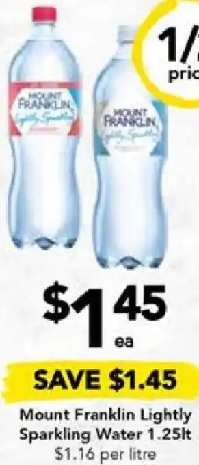 Drakes Mount Franklin Lightly Sparkling Water 1.25lt offer