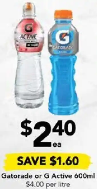 Drakes Gatorade or G Active 600ml offer