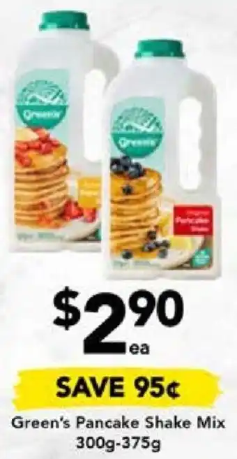 Drakes Green's Pancake Shake Mix 300g-375g offer