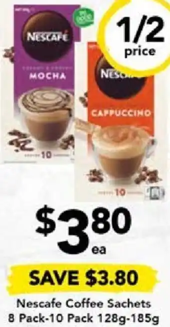 Drakes Nescafe Coffee Sachets 8 Pack-10 Pack 128g-185g offer