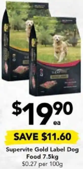 Supervite Gold Label Dog Food 7.5kg