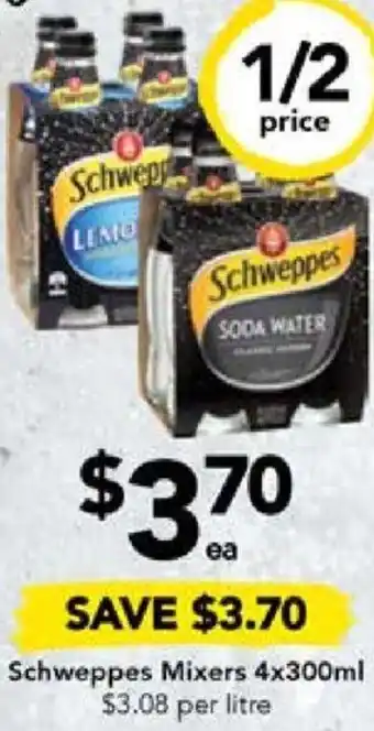 Drakes Schweppes Mixers 4x300ml offer